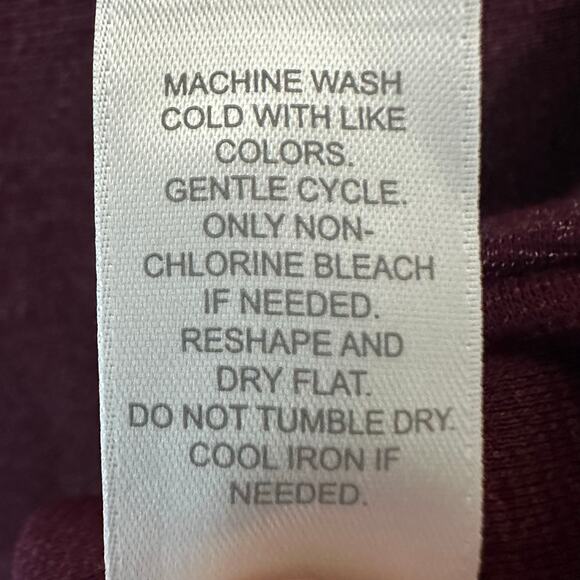 J Jill wearever collection women’s sweatshirt burgundy mock neck button shoulder - Picture 6 of 9